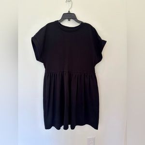 Zara Black Jersey Sweatshirt Babydoll Dress - Size M